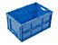 Faltbox aus Polypropylen, Inhalt 65 l, Ausführung geschlossen blau, ohne Deckel, stapelbar