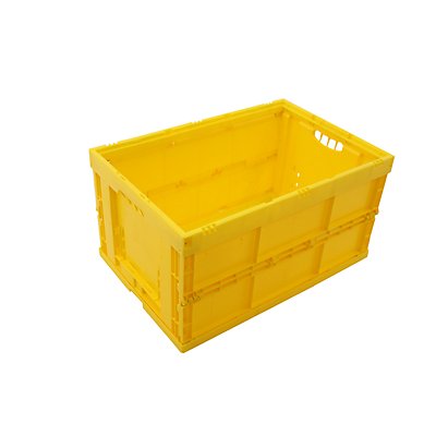 Faltbox aus Polypropylen, Inhalt 65 l, Ausführung geschlossen gelb, ohne Deckel, stapelbar