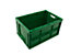 Faltbox aus Polypropylen, Inhalt 65 l, Ausführung geschlossen grün, ohne Deckel, stapelbar