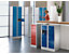 Wolf Armoire à petits casiers - 10 casiers, h x l 965 x 600 mm - coloris portes gris bleu RAL 7031