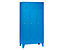 Wolf Vestiaire métallique sur pieds, compartiments sur toute la hauteur - portes à parois pleines, largeur compartiments 300 mm - 2 compartiments, bleu clair