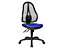 Topstar Siège de bureau, mécanisme synchrone et assise ergonomique - sans accoudoirs, dossier en résille noire - habillage bleu roi