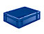 Bac gerbable normes Europe à parois et fond pleins - L x l x h 400 x 300 x 120 mm - bleu, lot de 5