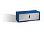 Rollladen-Aufsatzschrank | HxBxT 450 x 1200 x 420 mm | Enzianblau-Lichtgrau  | CP