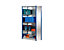 EUROKRAFT Steckregal, einreihig - Fachboden-BxT 1300 x 500 mm - blau, Höhe 2500 mm, Anbauregal