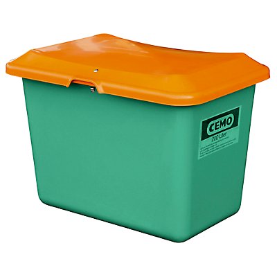 CEMO Streugutbehälter aus GfK - Volumen 200 l, ohne Entnahmeöffnung, Behälter grün