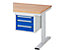 RAU Unterbau-Schubladencontainer, BxT 490 x 600 mm, für Tisch-Serie 300, Schubladenhöhe 1 x 150, 1 x 180 mm 
