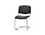 Chaise empilable à piétement luge - dossier rembourré, piétement coloris aluminium - habillage noir, lot de 2