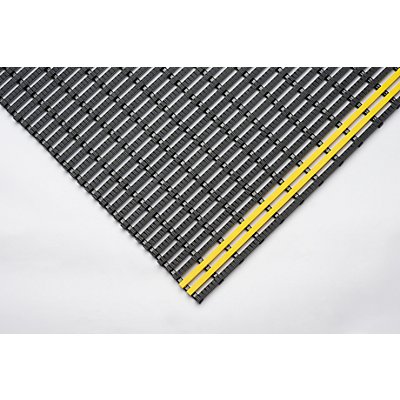 Industriematte, rutschhemmend, pro lfd. m schwarz-gelb, Breite 600 mm