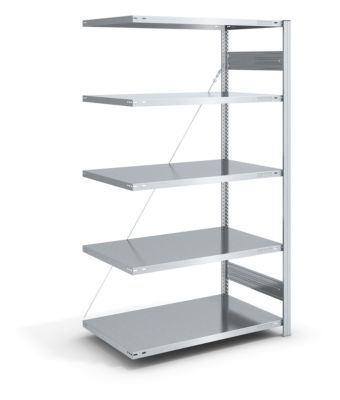 EUROKRAFT Lager-Steckregal, verzinkt, Bauart leicht - Regalhöhe 2000 mm