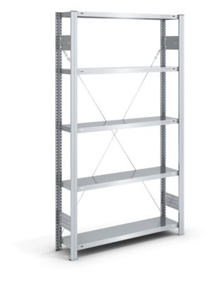 EUROKRAFT Rayonnage emboîtable de stockage galvanisé, version légère - hauteur rayonnage 2000 mm - rayonnage additionnel, largeur x profondeur 1000 x 300 mm