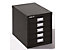 Bisley Schubladenschrank - 5 Schubladen für Format DIN A4 - tiefschwarz | H125NL-AT5