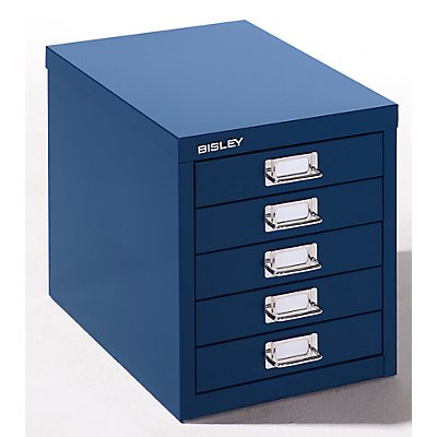 Bisley Schubladenschrank - 5 Schubladen für Format DIN A4 - kobaltblau | H125NL-AP9