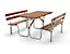 Bank-Tisch-Kombination - Tisch und 2 Sitzbänke - Gesamt-LxT 1500 x 1850 mm