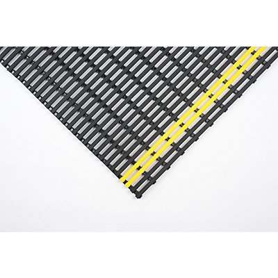 EHA Anti-Rutschmatte - Recycling-PVC, pro lfd. m - Breite 600 mm, schwarz/gelb