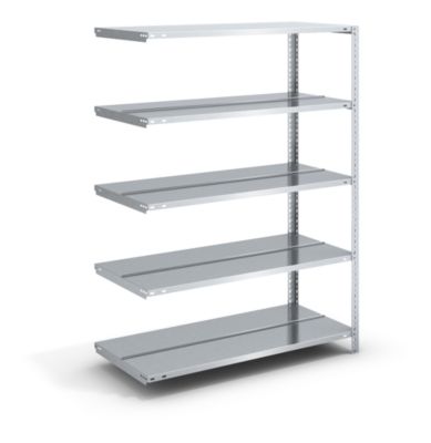 Rayonnage de bureau galvanisé à boulonner - hauteur rayonnage 1500 mm, double face - rayonnage additionnel, largeur x profondeur 750 x 600 mm