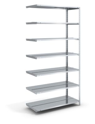 Rayonnage de bureau galvanisé à boulonner - hauteur rayonnage 2200 mm, double face - rayonnage additionnel, largeur x profondeur 750 x 600 mm