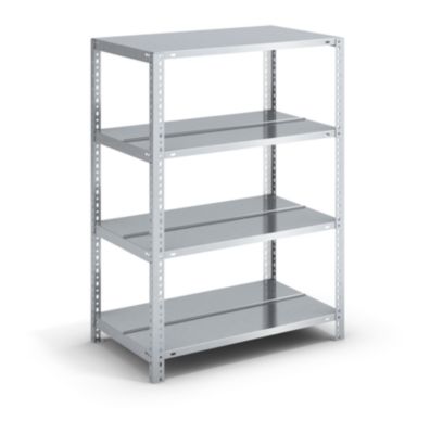 Rayonnage de bureau galvanisé à boulonner - hauteur rayonnage 1150 mm, double face - rayonnage additionnel, largeur x profondeur 750 x 600 mm