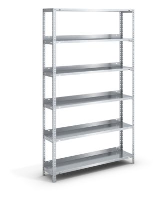 Rayonnage de bureau galvanisé à boulonner - hauteur rayonnage 1850 mm - rayonnage additionnel, largeur x profondeur 750 x 300 mm