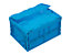 Faltbox aus Polypropylen - Inhalt 22 l, mit anscharniertem Deckel - blau