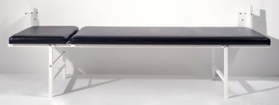 Ruheraumliege - Kopfteil verstellbar, Wandklappmodell - Bezug Kunstleder, schwarz