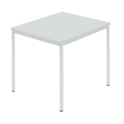 Tables rectangulaires, tube carré, 800 x 800 mm gris / gris