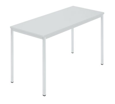 Tables rectangulaires, tube carré, 1200 x 600 mm blanc / gris