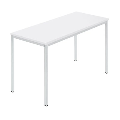 Tables rectangulaires, tube carré, 1200 x 600 mm blanc / gris