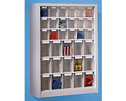 Armoire murale avec bacs pivotants - h x l x p 910 x 665 x 250 mm, avec 33 bacs