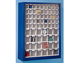 Armoire murale avec bacs pivotants - h x l x p 910 x 665 x 250 mm, avec 69 bacs