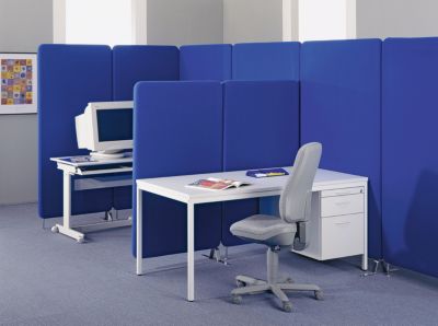 Cloison acoustique modulaire Softline - tissu, hauteur h.t. 1600 mm - largeur 800 mm, bleu