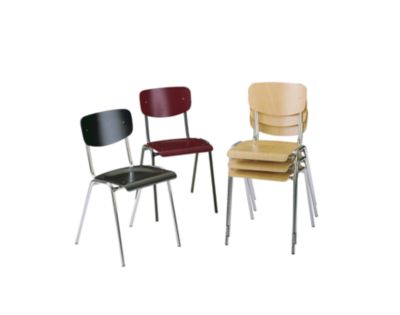 Chaise coque en bois, modèle classique - piétement peint, lot de 4 - hêtre naturel