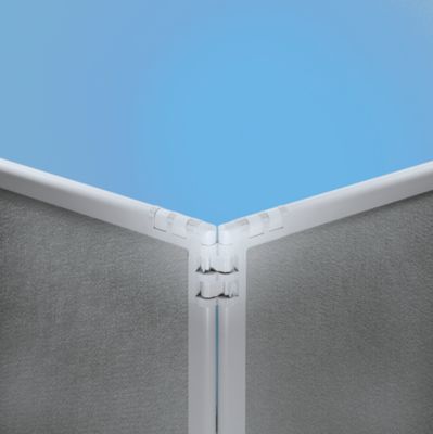 Kunststoff-Trennwand - Rahmen schiefergrau - silbergrau, HxB 1300 x 650 mm