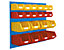 VIPA Sichtlagerkasten-Set - für 2 Paneele mit HxB 980 x 500 mm - 6 x gelb (4,5 l) + 6 x rot (4,5 l) + 4 x gelb (12 l) + 4 x rot (12 l)