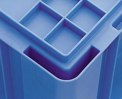 Bac gerbable normes Europe - dim. ext. L x l x h 600 x 400 x 420 mm - gris, à l'unité