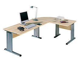 BASIC-II Bureau à piétement en L - largeur 1600 mm