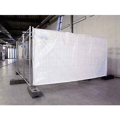 Bâche de protection pour clôture temporaire - h x l 2000 x 3500 mm - blanc