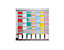 Planning hebdomadaire avec fiches en T - 7 modules de 24 fentes chacun - avec 800 fiches en T de 8 couleurs différentes