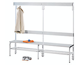 Banc pour vestiaire en inox, pour les douches et l'extérieur - h x p 450 x 330 mm