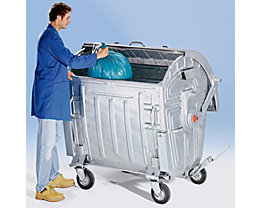 Conteneur à déchets quatre roues galvanisé - capacité 770 l