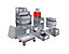 Bac gerbable normes Europe - capacité 60 l, L x l x h 600 x 400 x 410 mm, en PP - gris, 10 pièces et +
