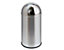 Edelstahl-Abfallbehälter Bullet-Push - Volumen 40 Liter - Höhe 740 mm, Ø 340 mm