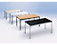 Table polyvalente - rectangulaire, hauteur 740 mm - L x l 700 x 600 mm, plateau façon érable, coloris piétement aluminium