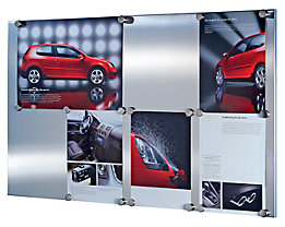 Matt gebürstete Edelstahl-Magnetwand in hochwertiger Optik bei Certeo.ch