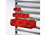Sichtlagerkasten-Set, rot - für Aufhänge-Schiene - VE 28 Kästen à 3,3 l