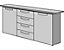 EUROKRAFTpro STATUS Sideboard, 2 Türen, 4 Schubladen, HxBxT 860 x 1500 x 400 mm lichtgrau