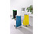 Support sacs-poubelle pour sac de 120 l - châssis roulant à 4 roues - galvanisé, couvercle en plastique