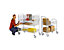 EUROKRAFT Büro- und Postwagen - Tragfähigkeit 200 kg, 2 Etagen - LxBxH 890 x 380 x 1010 mm, weißaluminium
