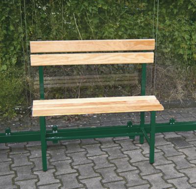 Sitzbank mit Holzauflage - Länge 900 mm für 2 Plätze - Rahmen im