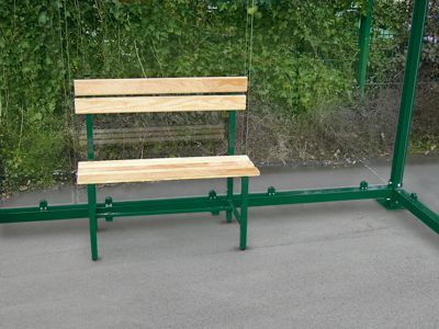 Sitzbank mit Holzauflage - Länge 900 mm für 2 Plätze - Rahmen im